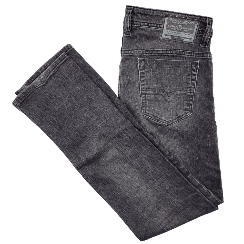 Diesel Safado-R Regular Slim Straight Denim Jeans 32x32 Black Distressed Y2K